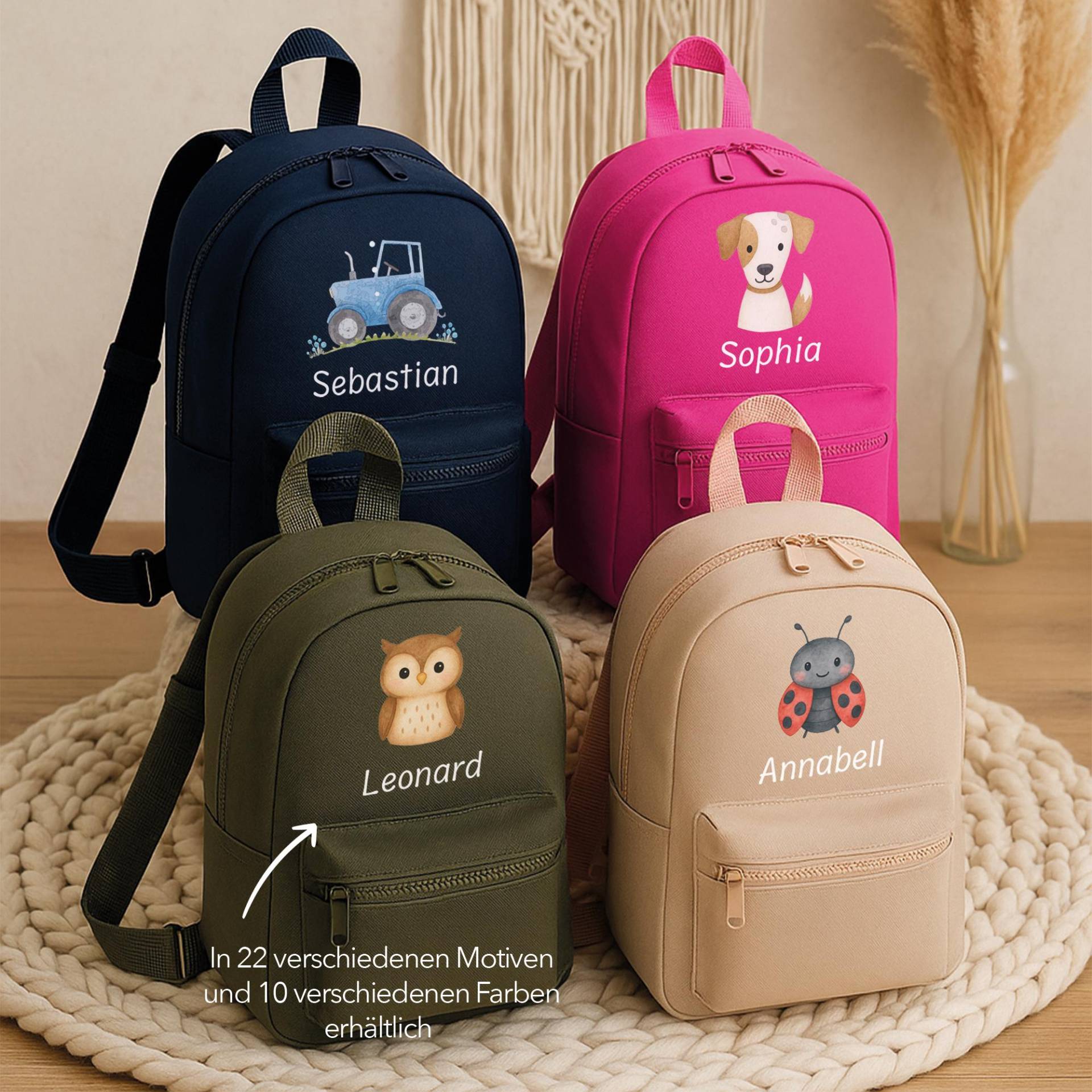 Kinderrucksack Personalisierter , Rucksack Mit Namen, Kindergartenrucksack, Kita Rucksack, Geschenk, Personalisiertes Für Kindergarten von MeinWunschzimmer