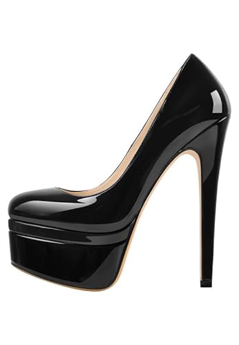 Meinabsatz Damen Plateau Pumps Klassische Stiletto High Heels Elegante Damenschuhe Double Platform Slip on Shoes Lack Schwarz 37 EU Meinabsatz Damen Plateau Pumps Klassische Stiletto High Heels Elegante Damenschuhe Double Platform Slip on Shoes Lack Schwarz 37 EU von Meinabsatz