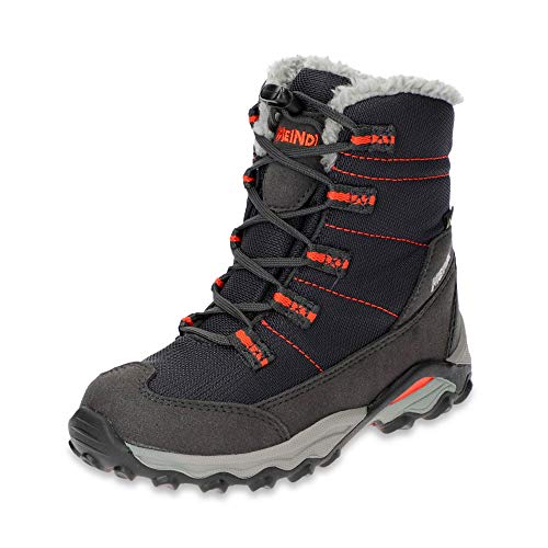 Meindl Winterstiefel Yolup Junior GTX, Unisex-Kinder Schneestiefel, Schwarz (Schwarz/Orange 001), 36 EU (3.5 UK) von Meindl