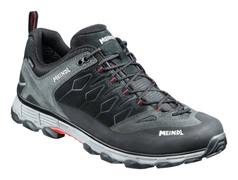 Meindl Schnürschuh Freizeitschuh Lite Trail GTX, anthrazit/rot, Größe 9 von Meindl