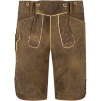 Meindl Steiermark Lederhose aus Ziegenleder, blau Stick in 50 von Meindl