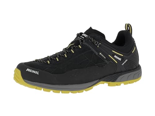 Meindl Top Trail GTX wasserdichte und stabile Wanderhalbschuhe Herren | Trekkingschuhe | Wanderschuhe | wasserdicht | Wildleder schwarz/gelb EU 47 von Meindl