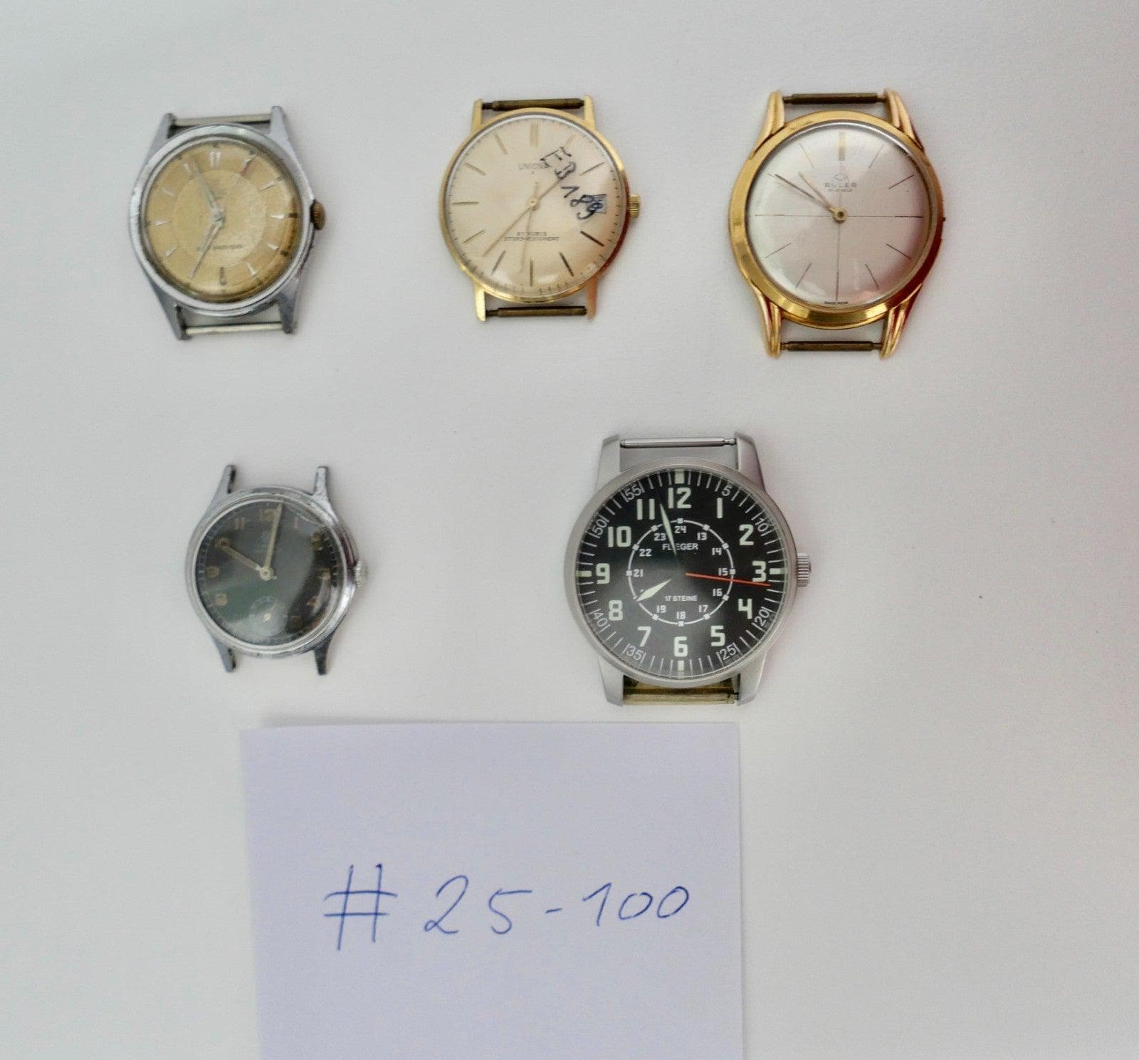 Konvolut Posten Handaufzug Uhren Uniona Junghans B Spezial Buler Flieger J.98 Konvolut Posten Handaufzug Uhren Uniona Junghans B Spezial Buler Flieger J.98 von MeineSachenWaren