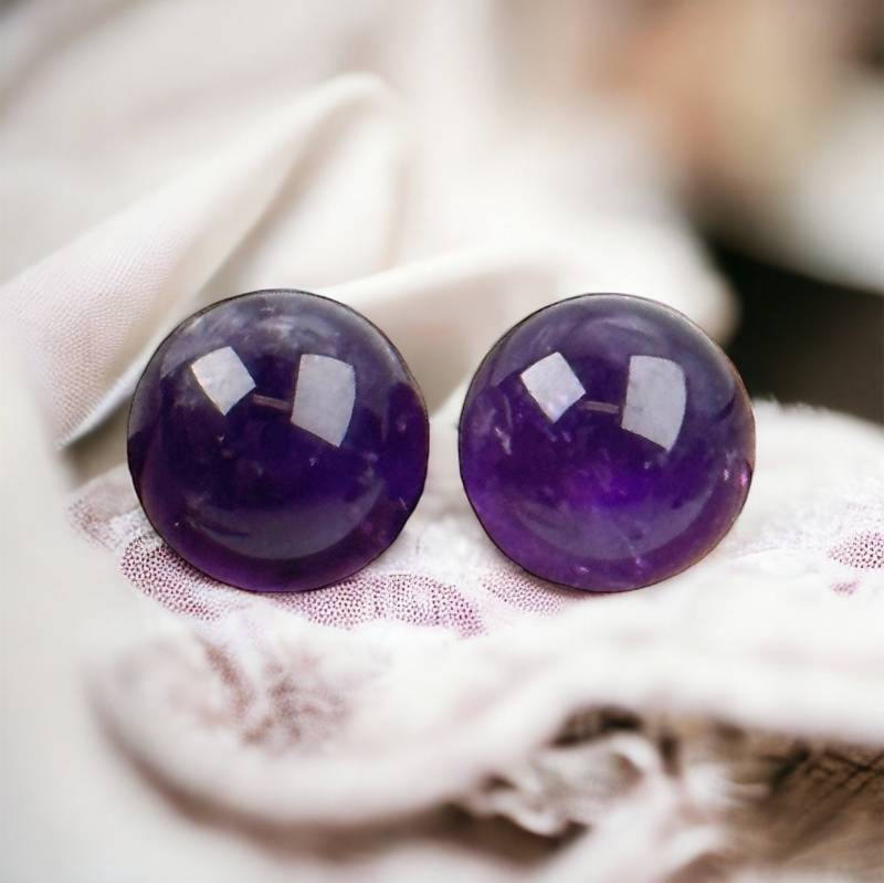 Amethyst Silber Ohrstecker Vintage Retro 925Er Edelstein Quarz Ohrringe Ohr Stecker Damen Mädchen von MeineSchmuckliebe