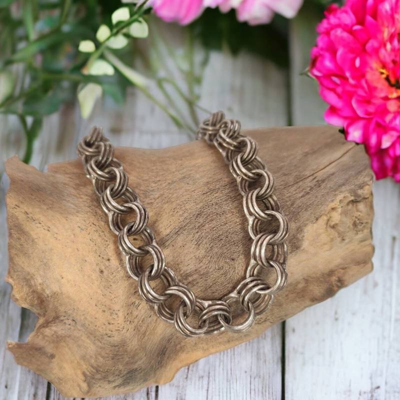 Armband 18, 5cm Vintage 800Er Silber Design Geschenk Patina Armkette Damen Herren von MeineSchmuckliebe