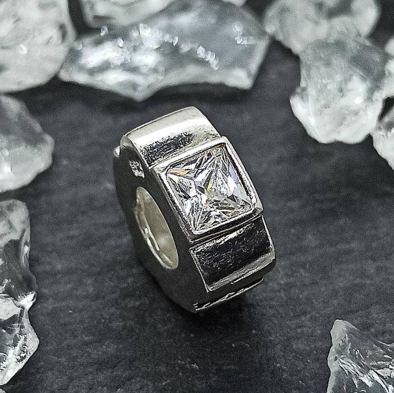 Bead 925Er Silber Farblose Steine Lederarmband Lederkette Geschenk Geburtstag Accessoire Kette Armband von MeineSchmuckliebe