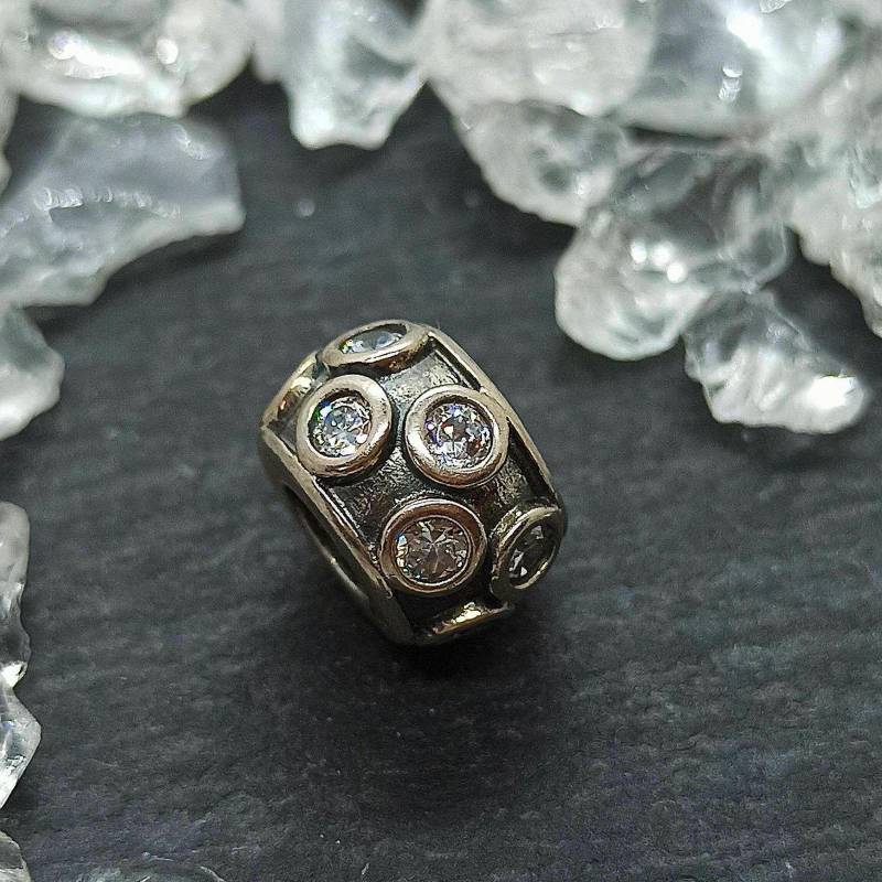 Bead 925Er Silber Stein Farblos Anhänger Lederarmband Kette Lederkette Armband Geschenk Accessoire von MeineSchmuckliebe