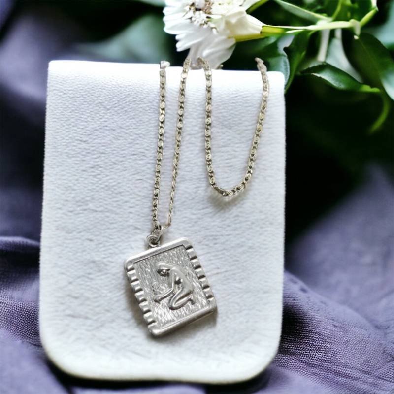 Damen Halskette Sternzeichen Jungfrau Zeitlos Retro Silberkette 925Er Silber Vintage Kette 40cm Horoskop von MeineSchmuckliebe