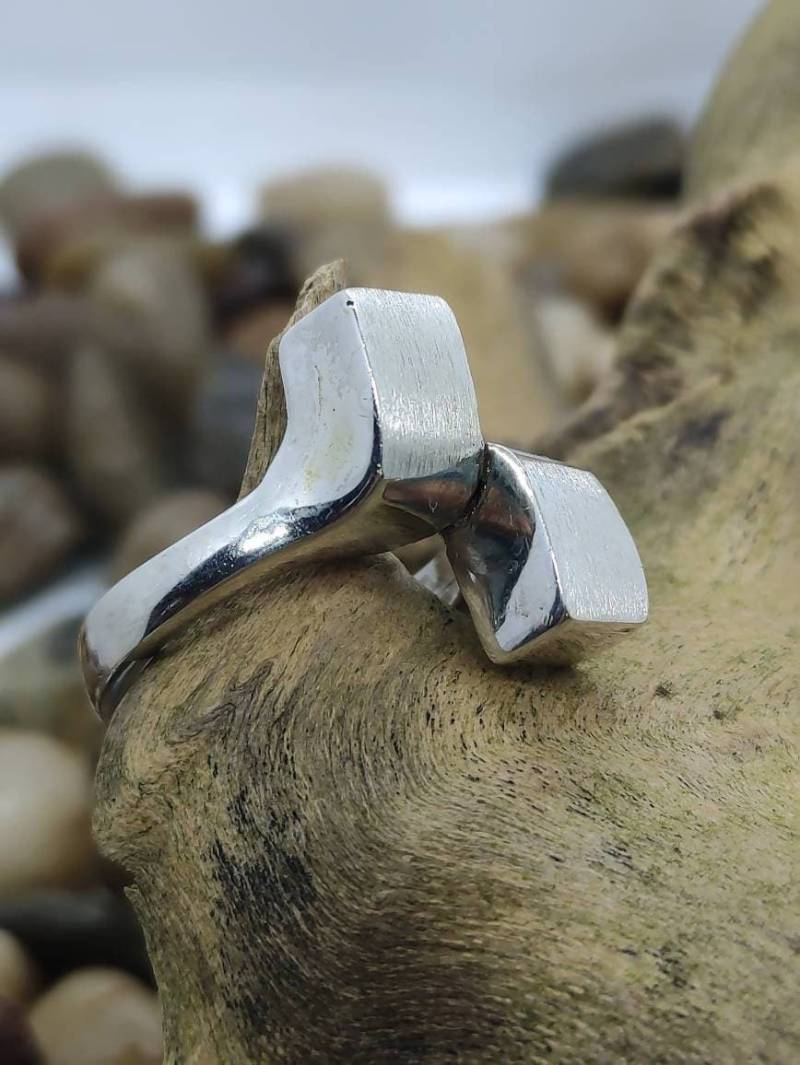 Design Ring 16, 9 Mm Gr. 53 Vintage 925Er Silber Damenring Patina Geschenkidee Silberring Damen Gebürstet von MeineSchmuckliebe