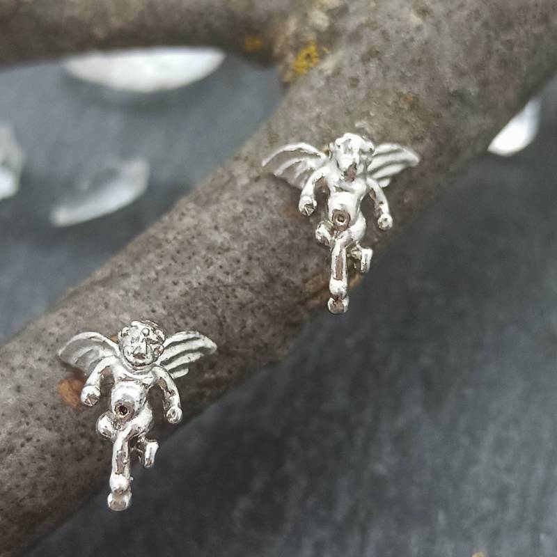 Engel Ohrringe 925Er Silber Ohr Stecker Vintage Accessoires Geschenk Ohrstecker Damen Mädchen von MeineSchmuckliebe
