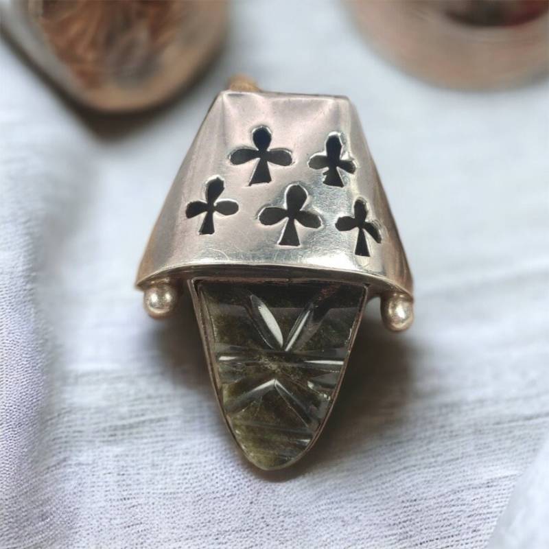 Kettenanhänger/Brosche Echt Silber Maja Götze Azteken Vintage Style Geschenk Patina Design 37 X 27 Mm Anhänger Damen Edelstein von MeineSchmuckliebe