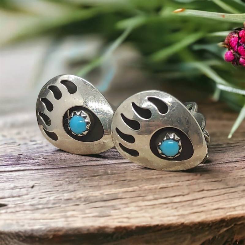 Ohrclips Silber 925Er Edelstein Besetzt Hundepfote Mädchen Vintage Ohrringe Retro Ohr Clips 16, 8mm Lang 13, 3mm Breit Damen von MeineSchmuckliebe