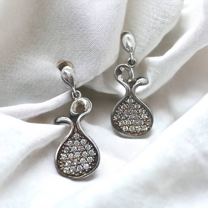 Ohrringe 925Er Beutel Zirkonia Besetzt Ohr Stecker Vintage Accessoires Hängend Geschenk Ohrstecker Mädchen Damen von MeineSchmuckliebe