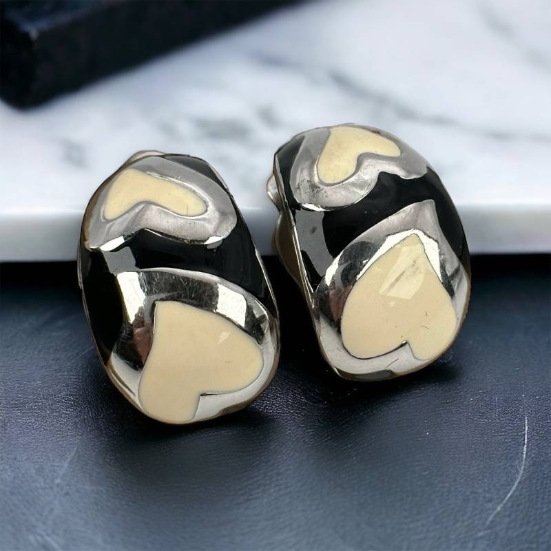 Ohrringe 925Er Silber Ohr Stecker Vintage Accessoires Geschenk Herz Muster Modern Trend Ohrstecker Damen Mädchen von MeineSchmuckliebe