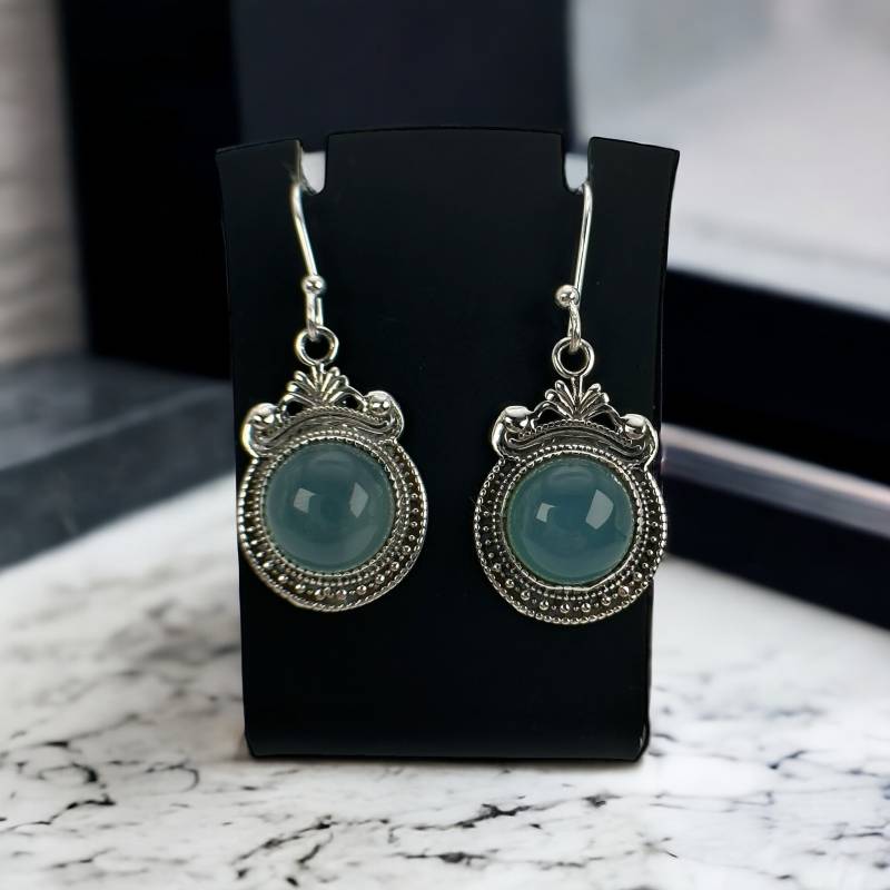 Ohrringe Hängeohrringe Edelstein Silber 925Er Damen Ohrstecker Einfädler Vintage Design Ohr Stecker Retro Zeitlos von MeineSchmuckliebe