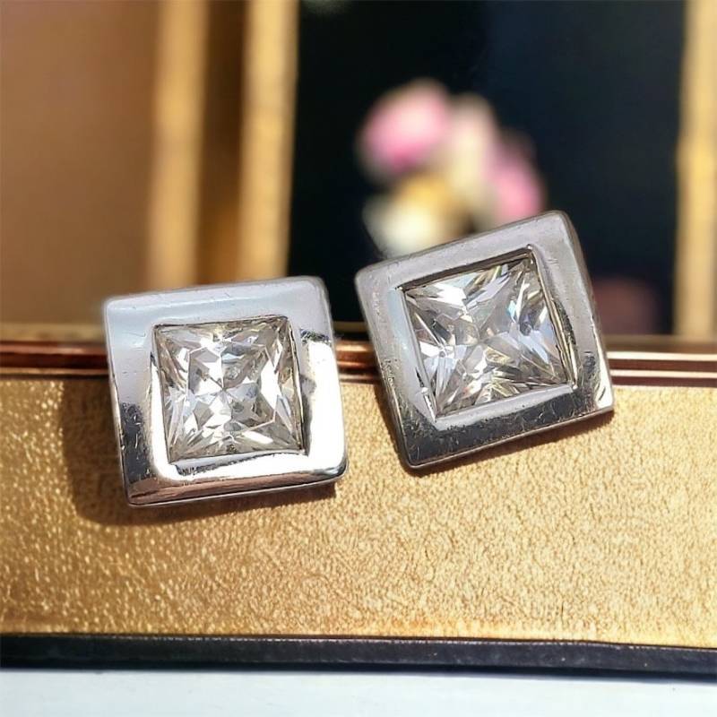 Ohrstecker 925Er Silber Zirkonia Vintage Patina Geschenkidee Schmuck Ohrringe Ohr Stecker Damen Mädchen von MeineSchmuckliebe