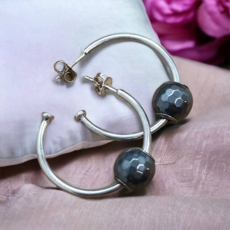 Ohrstecker in Creolen Form 925Er Silber Ohrringe Ohr Stecker 29mm Damen Mädchen von MeineSchmuckliebe