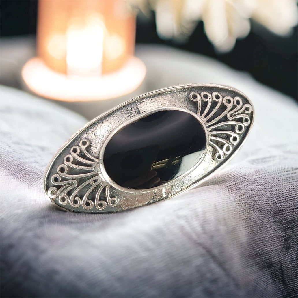 Onyx Brosche 925Er Silber 39 X 19mm Vintage Accessoires Retro Zeitlos Geschenk Silberbrosche Damen Onyx Brosche 925Er Silber 39 X 19mm Vintage Accessoires Retro Zeitlos Geschenk Silberbrosche Damen von MeineSchmuckliebe