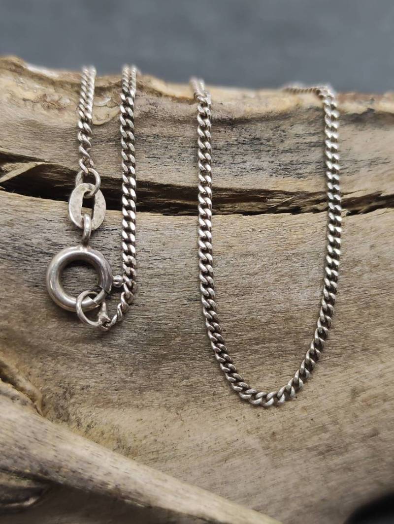 Panzerkette 41, 5cm Silberkette Halskette Vintage Design Patina Geschenkidee 835Er Silber Kette Nr.24 von MeineSchmuckliebe