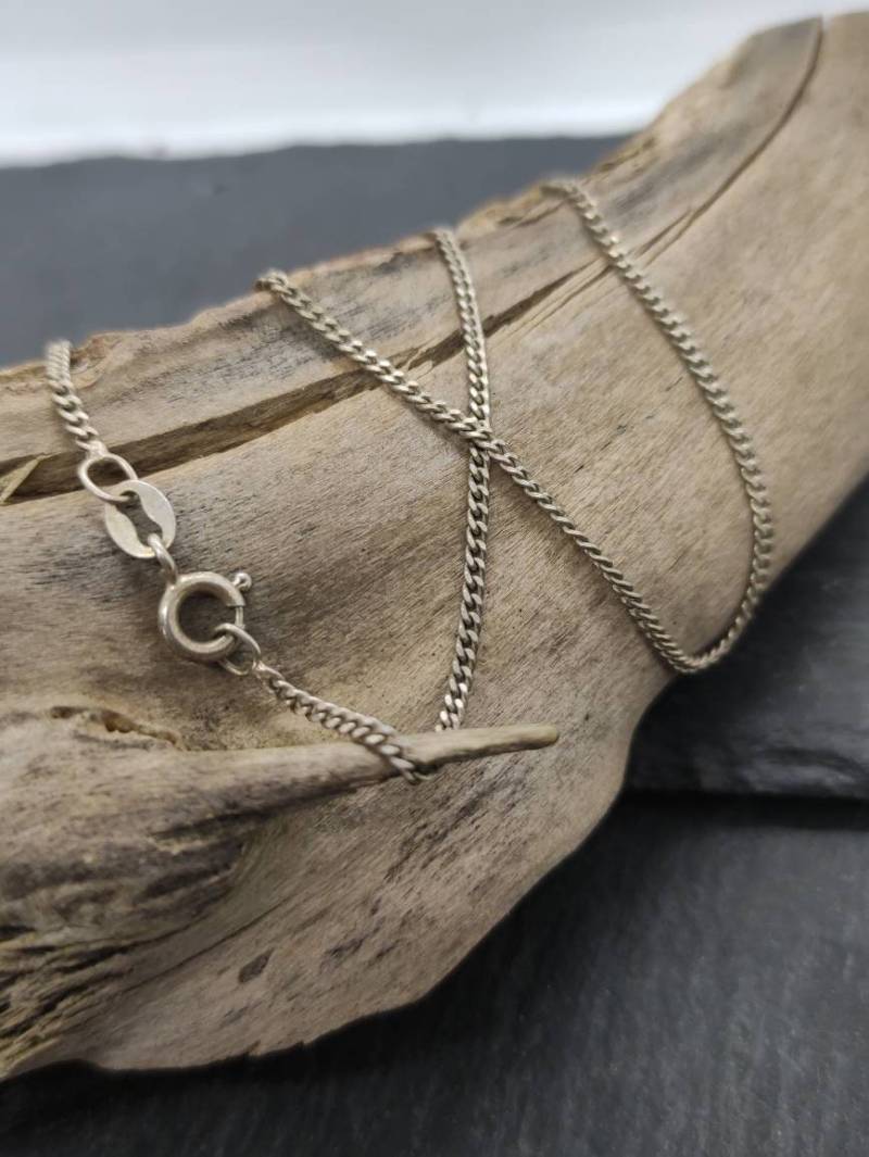 Panzerkette 43cm Silberkette 925Er Silber Vintage Kette Design Patina Damen Geschenkidee Halskette Damenkette Nr.4 von MeineSchmuckliebe