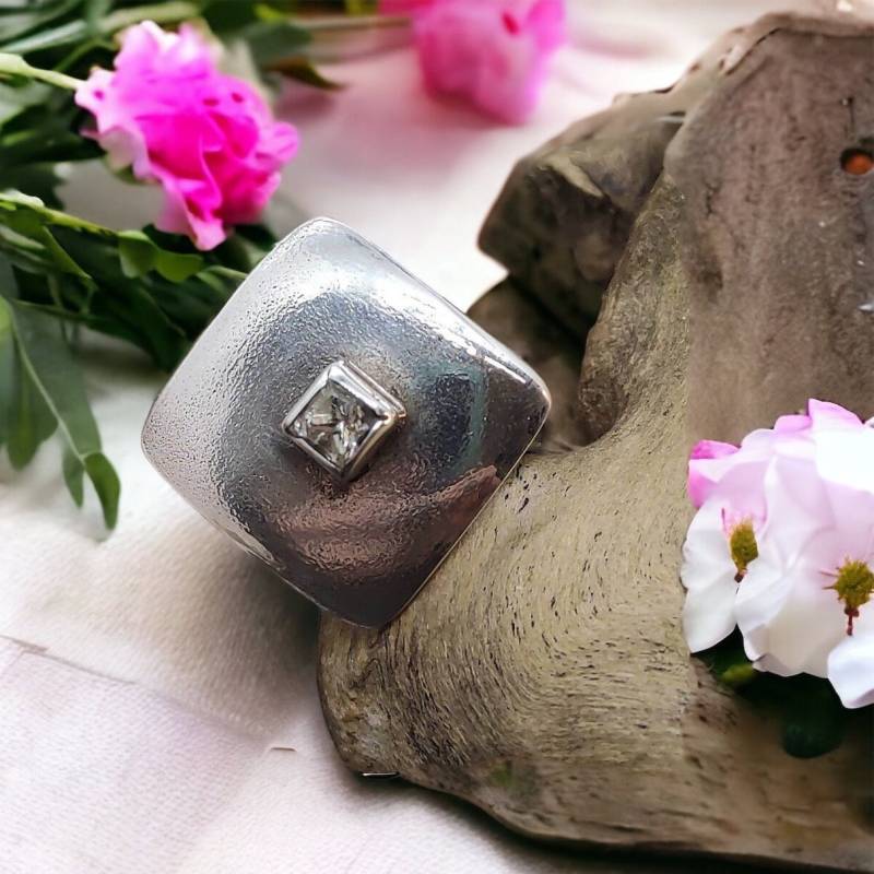 Ring 16, 2 Mm Gr. 51 Vintage 925Er Silber Zirkonia Patina Design Silberring Damenring Damen von MeineSchmuckliebe