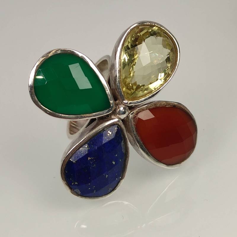 Ring 17, 8 Mm Gr. 56 Silberring 925Er Silber Mit Edelstein Besetzt Vintage Damenring Retro Zeitlos von MeineSchmuckliebe