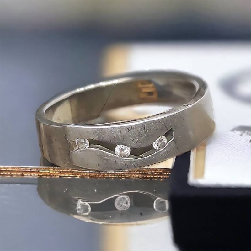 Ring 18, 5 Mm Gr. 58 Damenring Silberring 925Er Silber Damen Vintage Retro Zirkonia von MeineSchmuckliebe