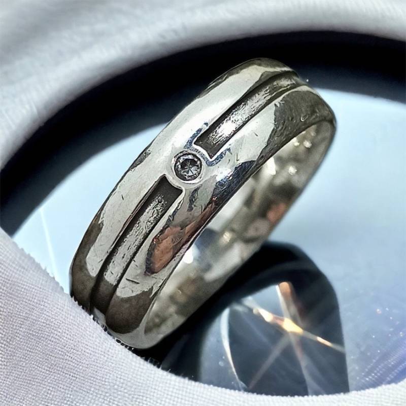 Ring 18, 5 Mm Gr. 58 Vintage 925Er Silber Mit Stein Edelstein Retro Glänzend Patina Zirkonia Damen Silberring Damenring von MeineSchmuckliebe