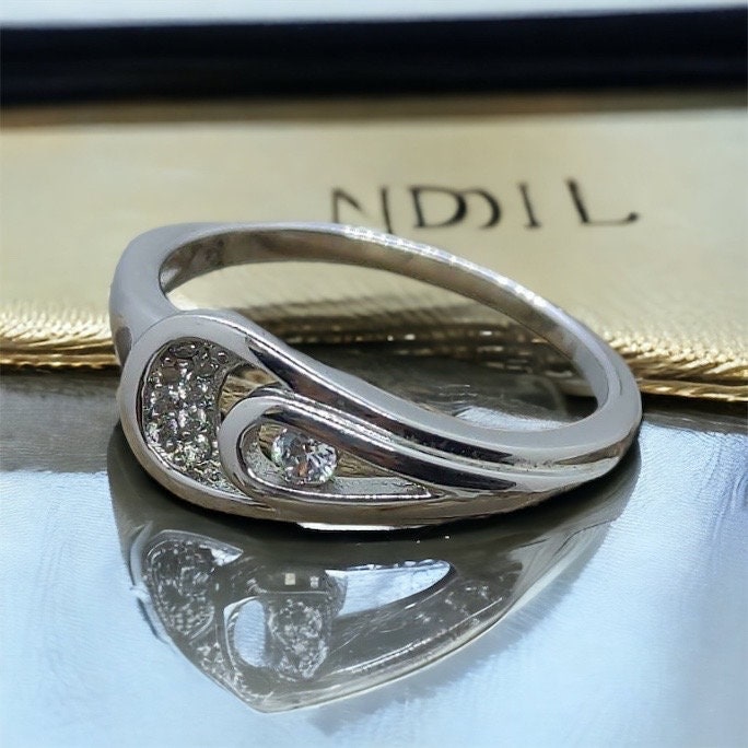 Ring 18, 8 Mm Gr. 59 Vintage Used 925Er Silber Damenring Silberring Zirkonia Edelstein Geschenk Damen von MeineSchmuckliebe