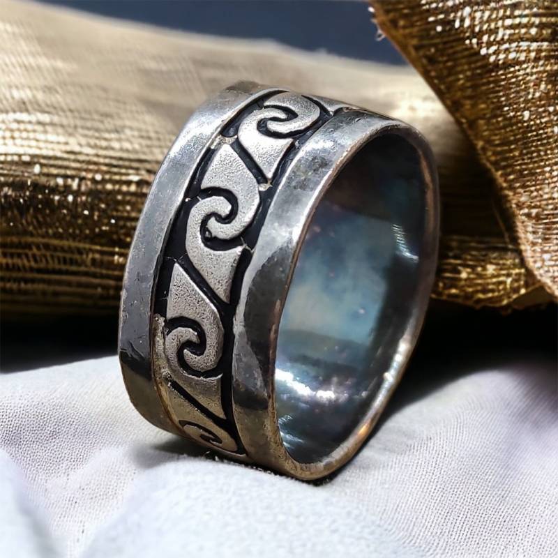 Ring 20, 2 Mm Gr. 63 Design 925Er Silber Vintage Retro Geschenk Mit Patina Silberring Damenring Mädchen Damen Herren Muster von MeineSchmuckliebe