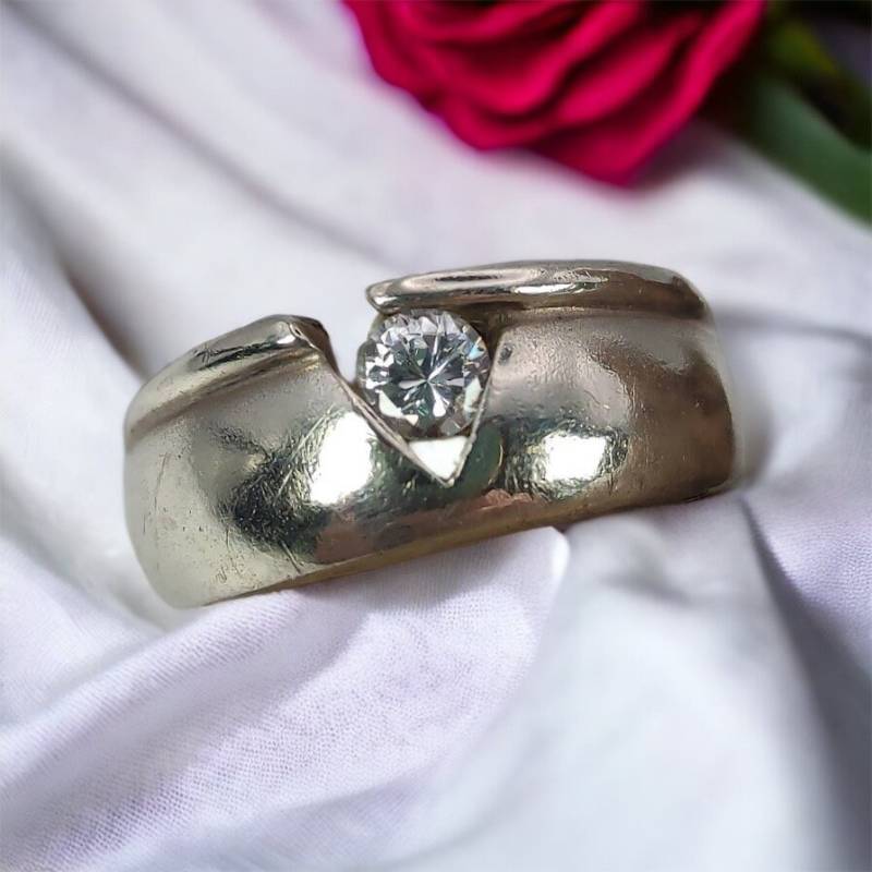 Silberring 16, 9 Mm Gr. 53 Silber 925Er Damen Ring Damenring Vintage Edelstein Patina Retro Zeitlos Schön von MeineSchmuckliebe