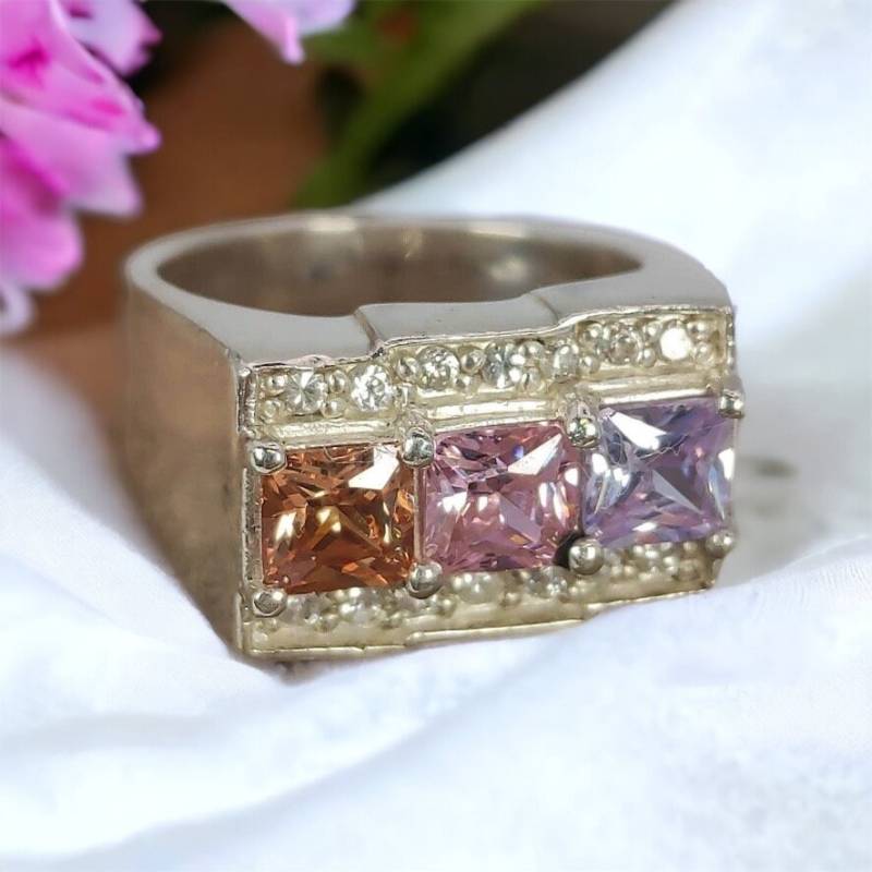 Silberring 17, 5 Mm Gr. 55 Ring 925Er Silber Damenring Vintage Damen Retro Zirkonia von MeineSchmuckliebe