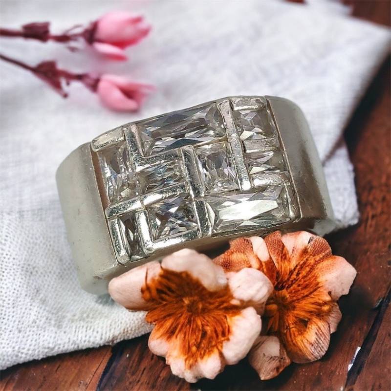 Silberring 18, 1 Mm Gr. 57 Ring 925Er Silber Damenring Vintage Damen Retro Muster Zirkonia von MeineSchmuckliebe