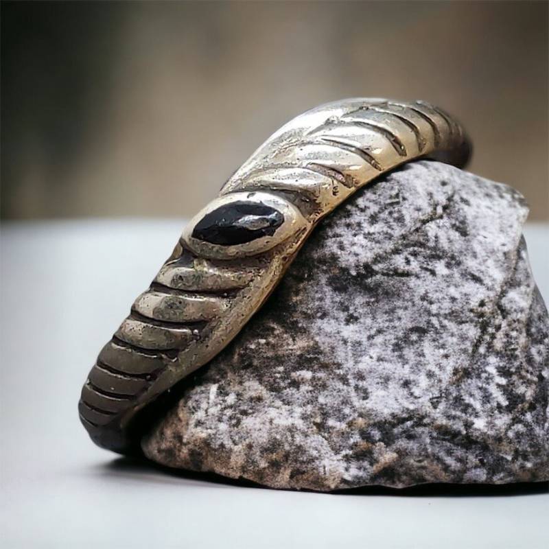 Vintage Ring 18, 1 Mm Gr. 57 Damenring Silber 925Er Mit Onyx Retro Silberring Damen von MeineSchmuckliebe