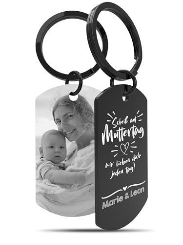 Meinearmbänder Personalisierter Schlüsselanhänger für Mama | Individueller Schlüsselring mit Foto & Gravur | Ideales Erinnerungsstück für besondere Momente der Mutter von Meinearmbänder
