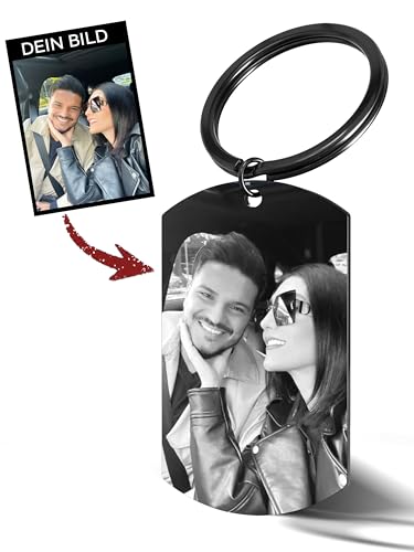 Meinearmbänder Schlüsselanhänger personalisiert mit Foto & Gravur | Personalisierte Geschenke | Fotogravur | Geschenk Freundin | Geschenk Freund von Meinearmbänder