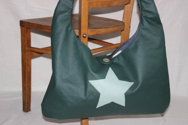 Kunstleder Tasche Xl Stern Groß Grün Oder Schwarz | 16 von MeinekreativeWelt