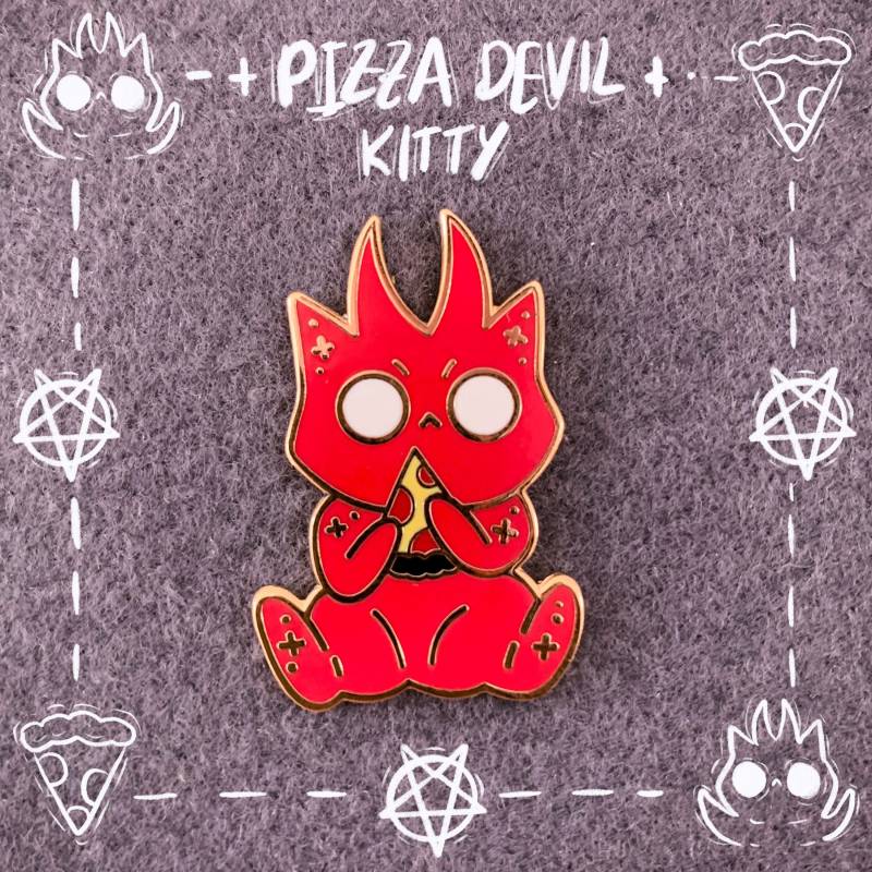 Pizza Teufel Kitty Hard Emaille Pin | 3, 5cm Pizza Teufel Kitty Hard Emaille Pin | 3, 5cm von Meinmyownheadx
