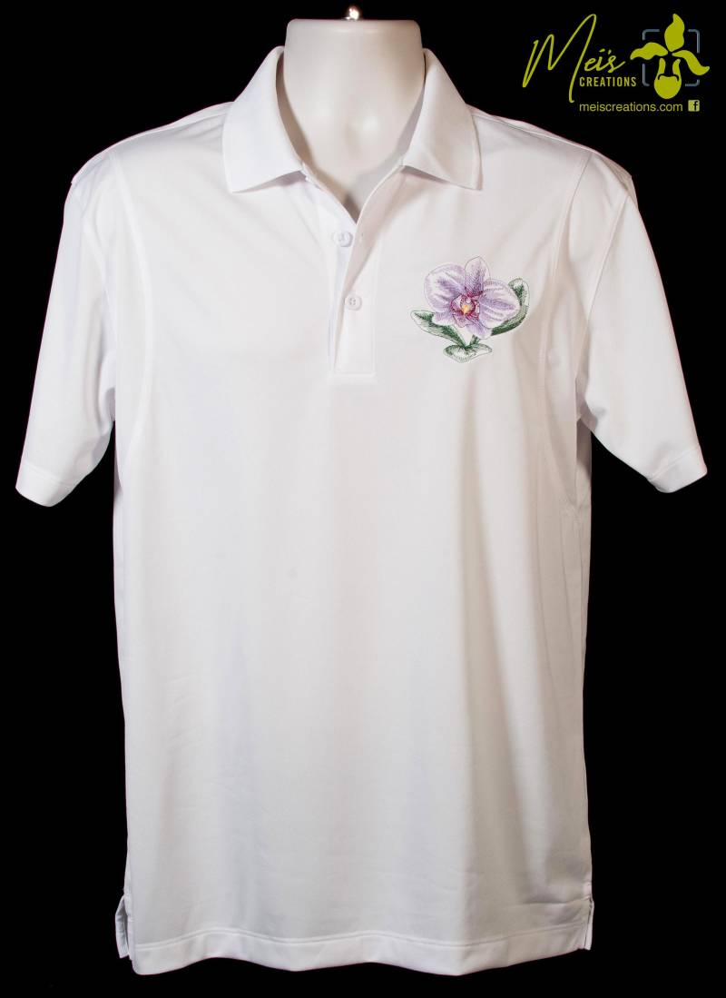 Phaleonopsis Orchidee Bestickt Polo Shirt Für Herren von MeisCreationsWM