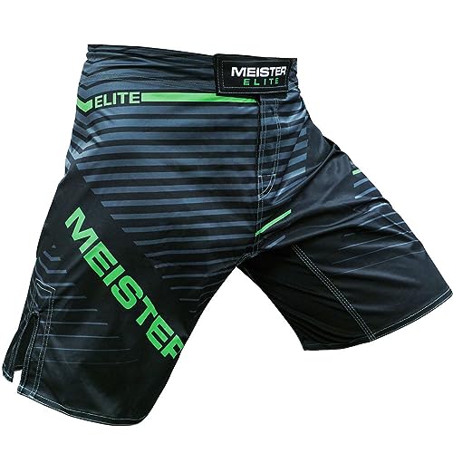 Meister Elite Flex Fighter Boardshorts für MMA Training und Gym Workouts, Livewire Green, von Meister