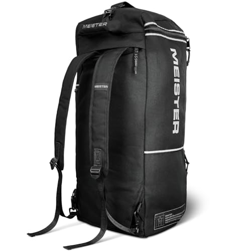 Meister Belüfteter wandelbarer Duffel/Rucksack, Turnbeutel – ideales Handgepäck, V2.0, schwarz, 26" x 12" x 12", Umwandelbarer Rucksack, Sporttasche von Meister