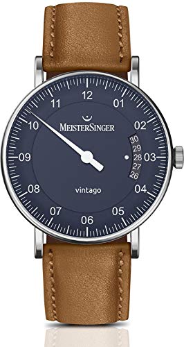 MeisterSinger | Herrenweinlese | automatisch | braunes Leder | blaues Zifferblatt VT908 von MeisterSinger