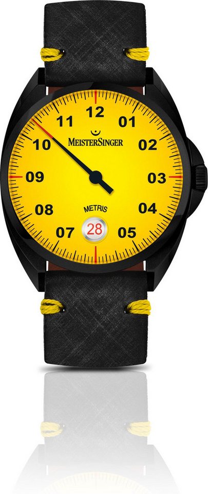 Meistersinger Automatikuhr MeisterSinger Black Line Metris ME905BL Einzeiger Automatikuhr von Meistersinger