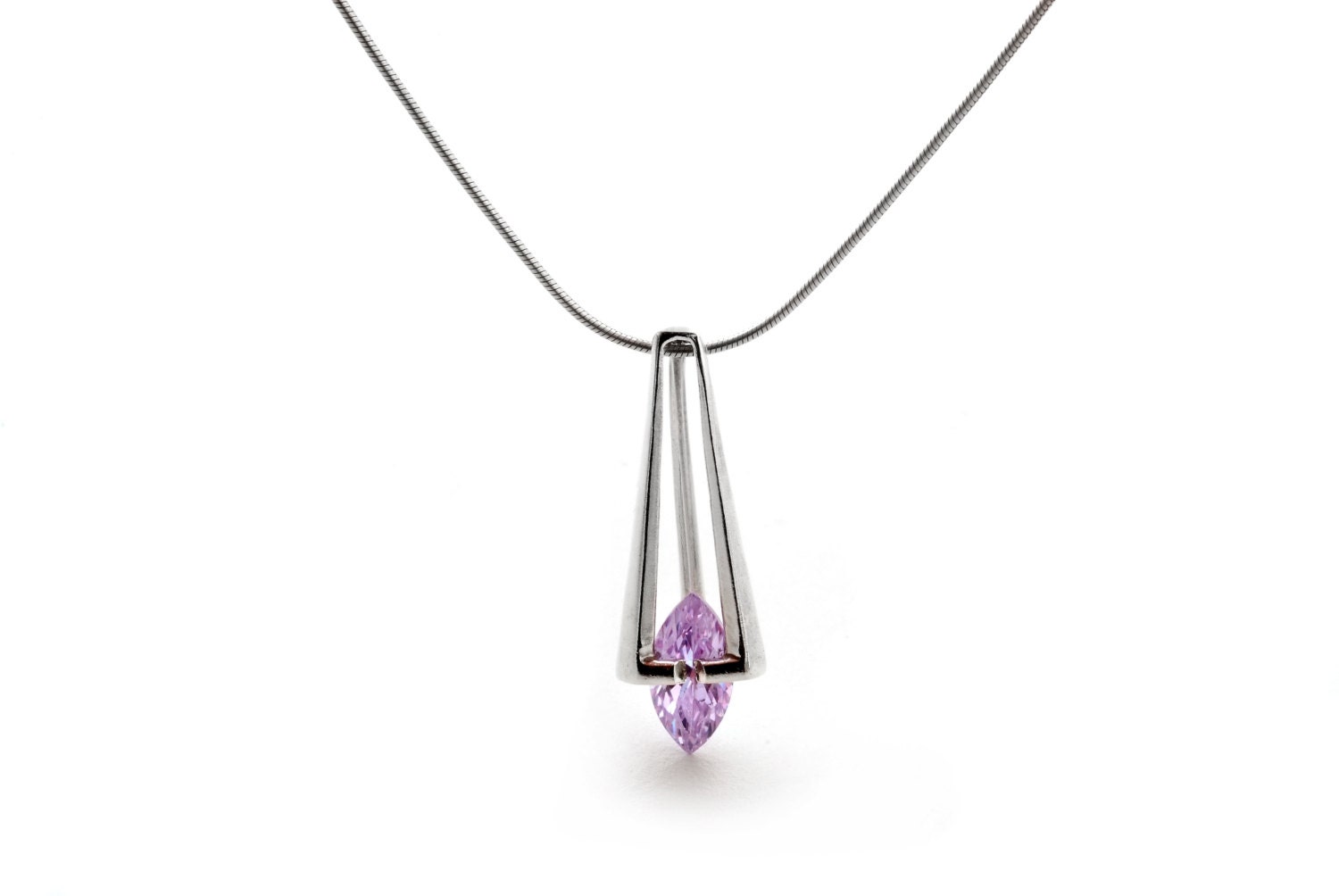 Prom Anhänger, Sterling Silber Amethyst Lila Halskette von MeitalElkayam