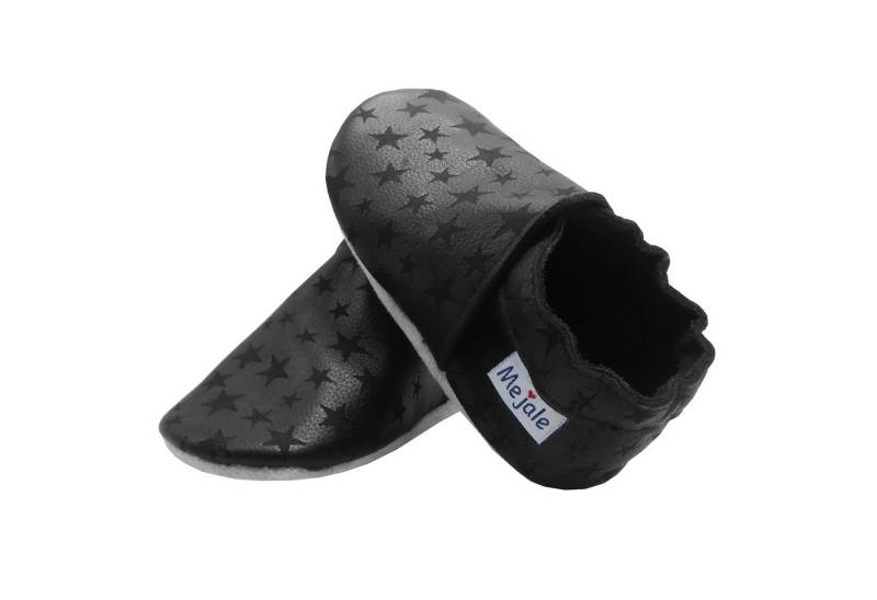 Mejale Geschnitzt Krabbelschuhe Lauflernschuhe Hausschuh Lederpuschen Schwarz Hausschuh von Mejale