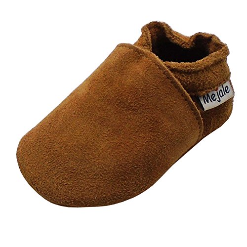 Mejale Weiche Leder Schlüpfen Lauflernschuhe Krabbelschuhe Babyschuhe Mokassin (19/20 EU, Leicht Braun, numeric_19) von Mejale