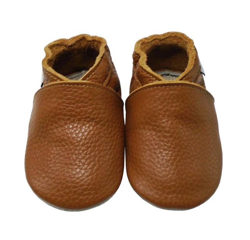 Mejale Weiche Leder Krabbelschuhe Baby Lauflernschuhe Lederpuschen braun Lauflernschuh Rutschfest von Mejale