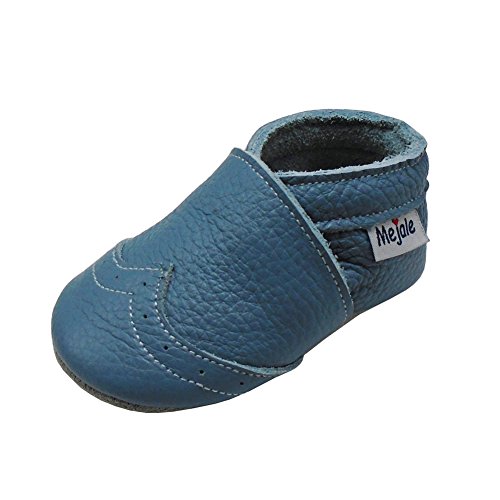 Mejale Weiche Sohle Leder Babyschuhe Lauflernschuhe Krabbelschuhe Kleinkind Kinderschuhe Hausschuhe(hellblau,12-18 Monate,L) von Mejale