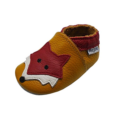 Mejale Weiche Sohle Leder Babyschuhe Lauflernschuhe Krabbelschuhe Kleinkind Kinderschuhe Hausschuhe Karikatur Fuchs(0-6 Monate, braun,S) von Mejale