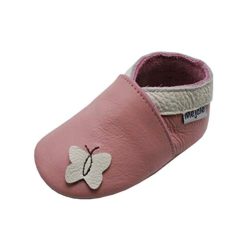 Mejale Krabbelschuhe Baby Leder Krabbelschuhe Lauflernschuhe Jungen Babyschuhe Babyhausschuhe Mädchen Lederschuhe Kleinkind,Rosa,23/24 EU,XL von Mejale